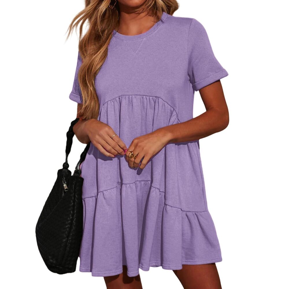 6694 Casual Dresses Short Sleeve Beach Mini Dress Summer Plus Size Baby